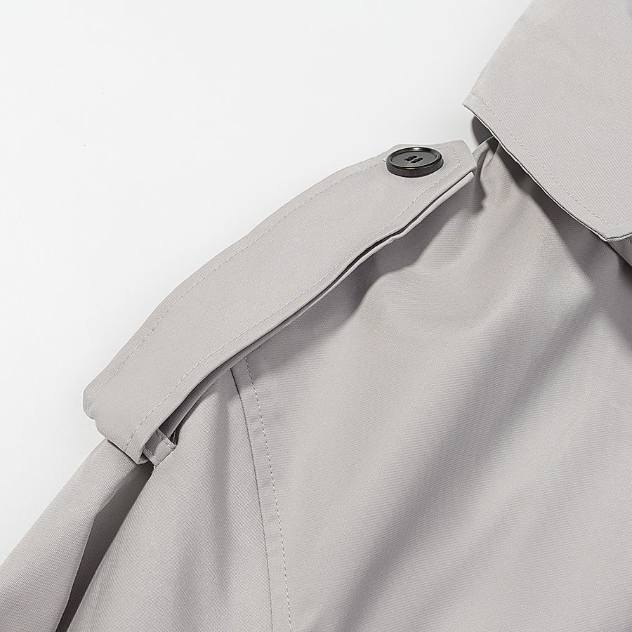 Long sleeved double breasted loose jacket windbreaker for women